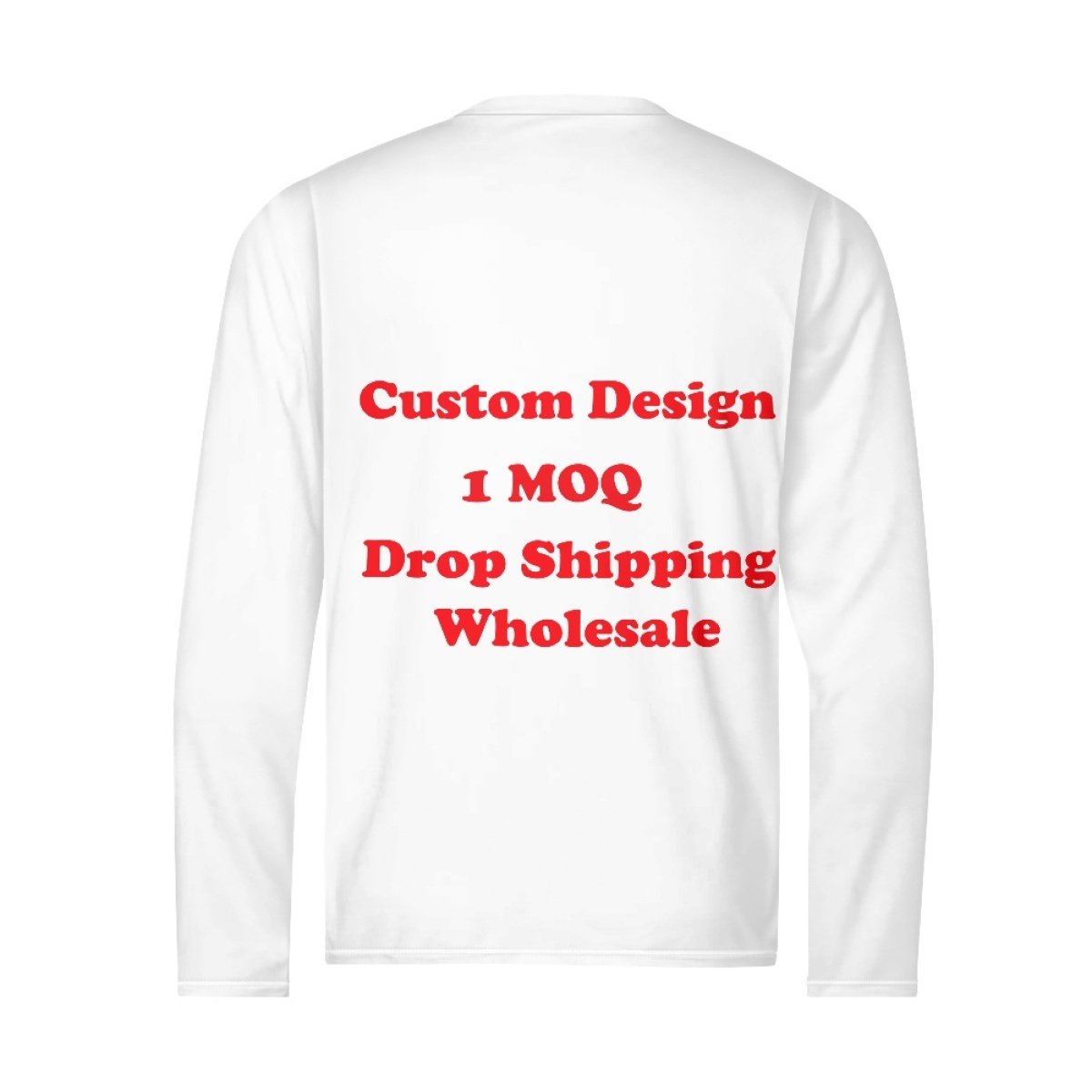 Fashion New Products Custom Hawaiian Fabrics Classic Crew Neck Men's Long Sleeve Tshirt Print On Demand Polyester Men's T-Shirt