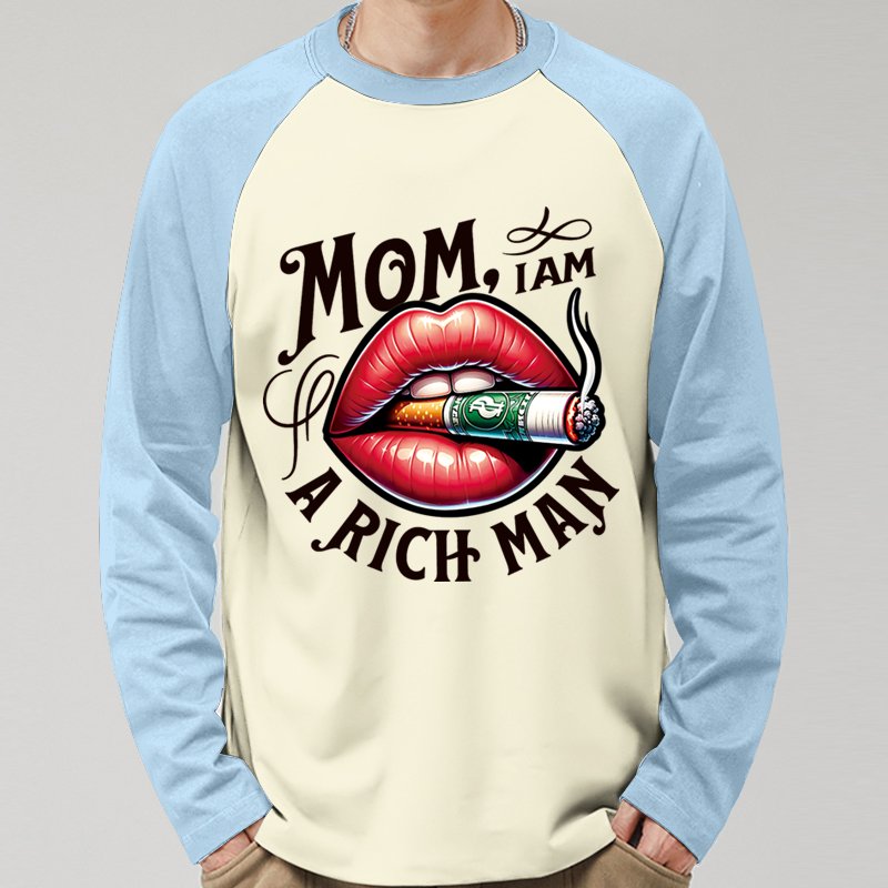 2024 new men's crew neck long sleeve T-shirt Sports casual T-shirt pattern print loose design 100% cotton long sleeve T-shirt