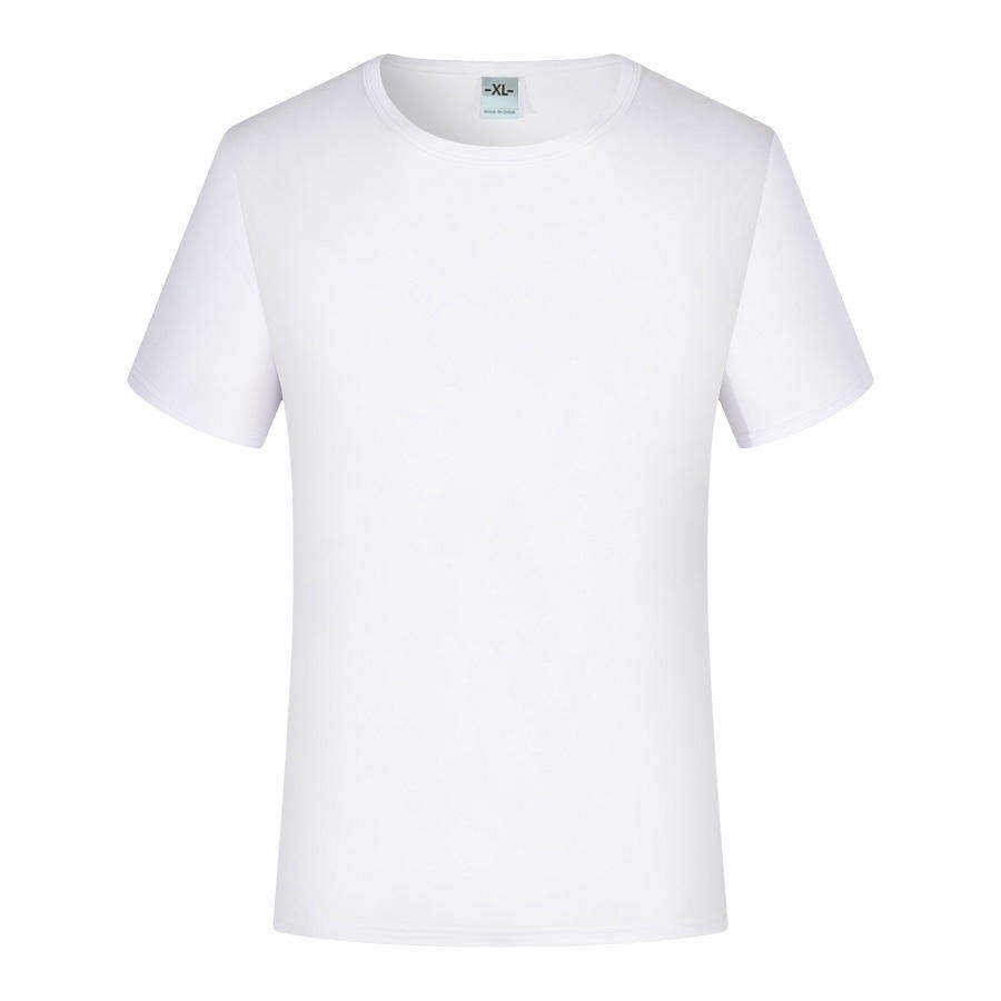 2024 Stock Custom Logo Printing Tshirt Round Neck Blank Short Sleeve 100% Polyester Plain Men's T-Shirt