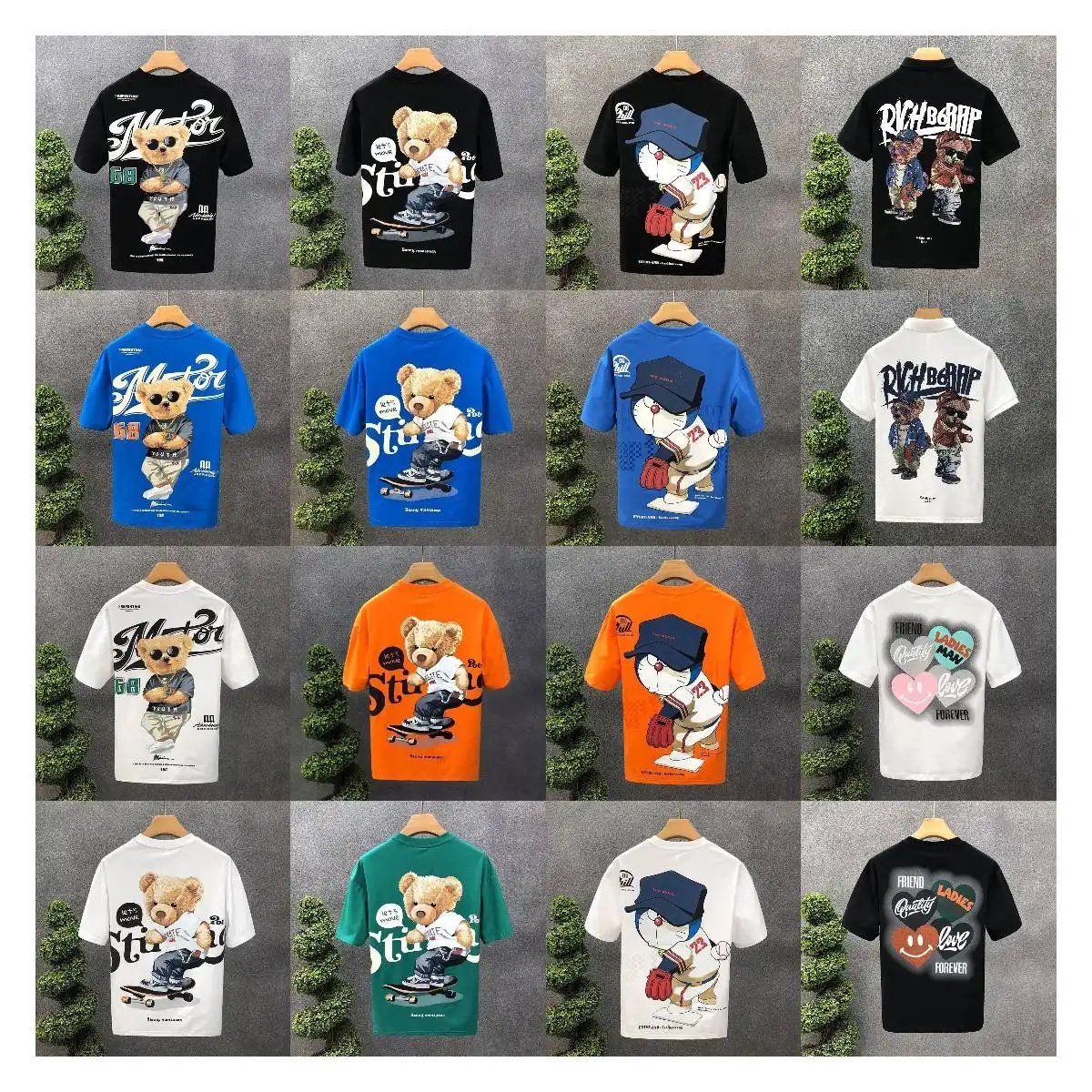 Wholesale plus size men's t-shirts oversized heavy cotton t-shirts vintage loose fitting short sleeved casual men's t-shirts