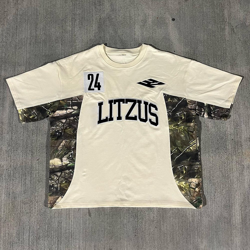 Custom luxury color blocked streetwear tee sun faded graphic t-shirts cut and sew streetwear panel ringer t shirt for men