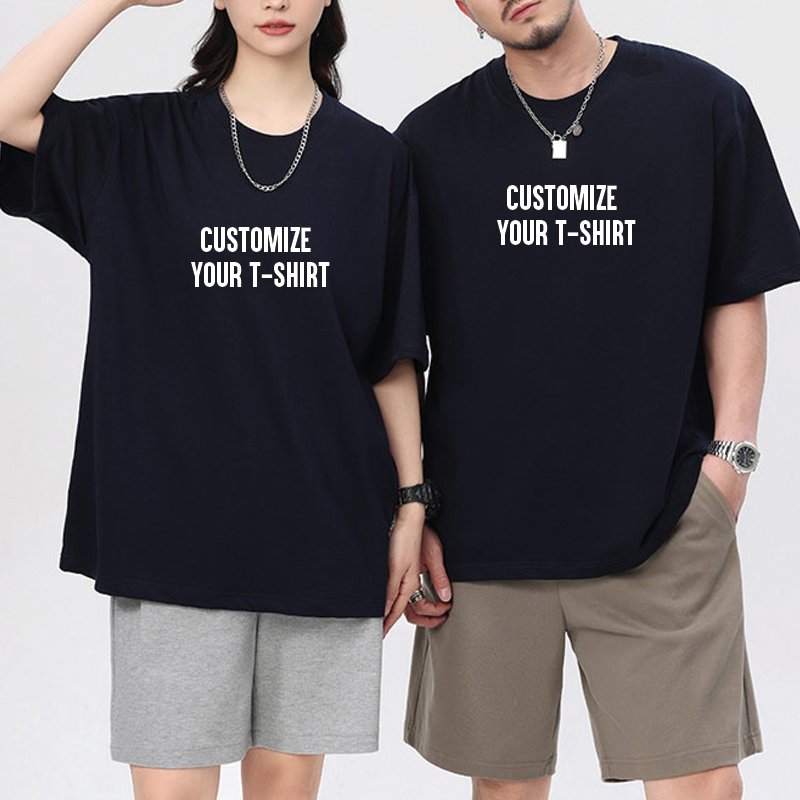 High Quality Custom Men's T-Shirts Casual Fashion OEM Logo Design Black Oversize Clothing