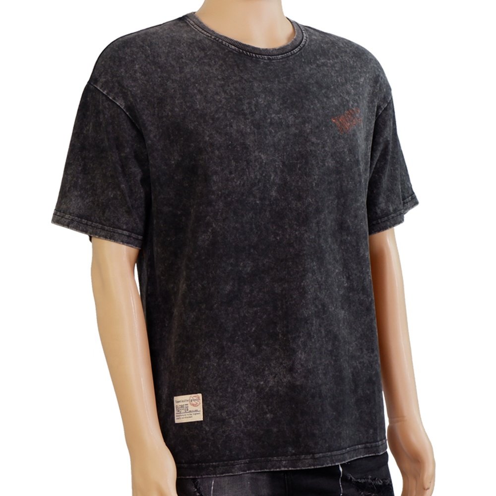 100% cotton men's T-shirt summer high-quality wash water crewneck short sleeve printed loose version spot wholesale