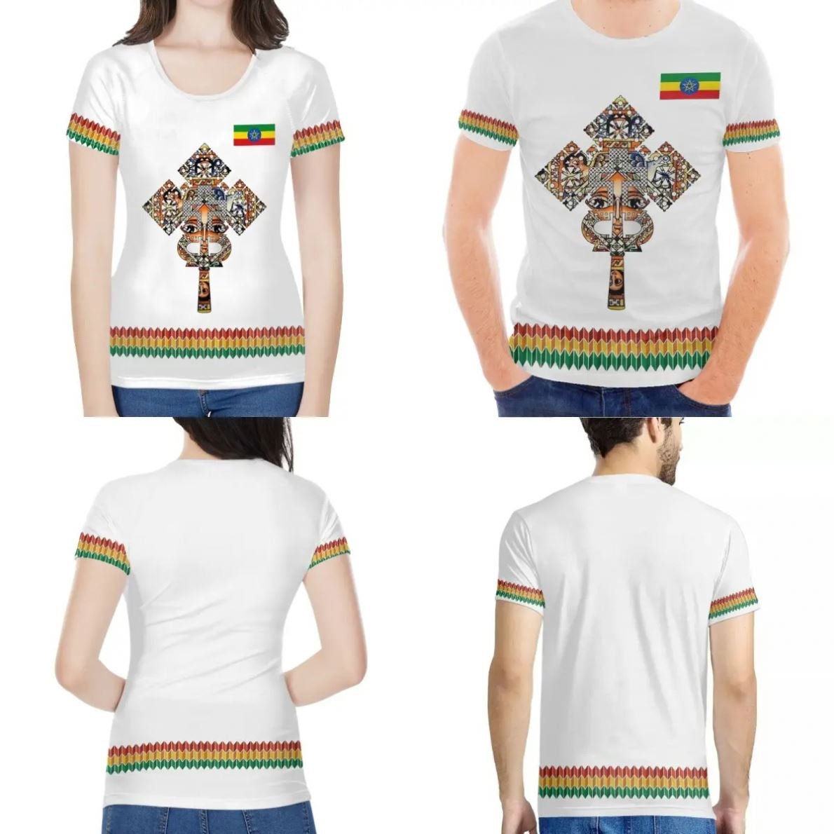 Unisex Ethiopian Traditional Tshirt Men Women Harajuku Streetwear Loose Fit Casual Couple T shirt Quick Dry Gym T Shirts Fitness