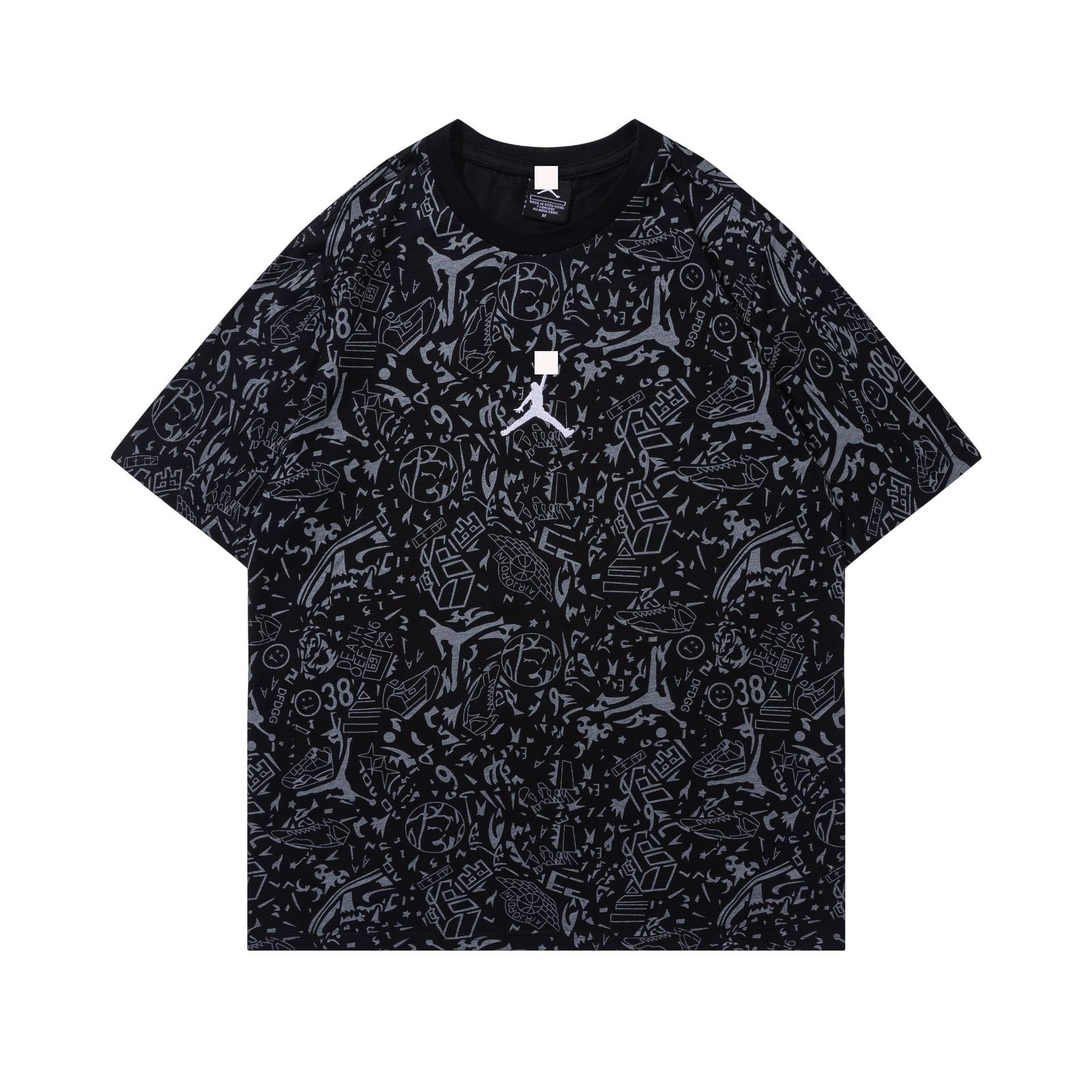 Summer new men's T-shirt American letter embroidery short sleeve T-shirt loose top