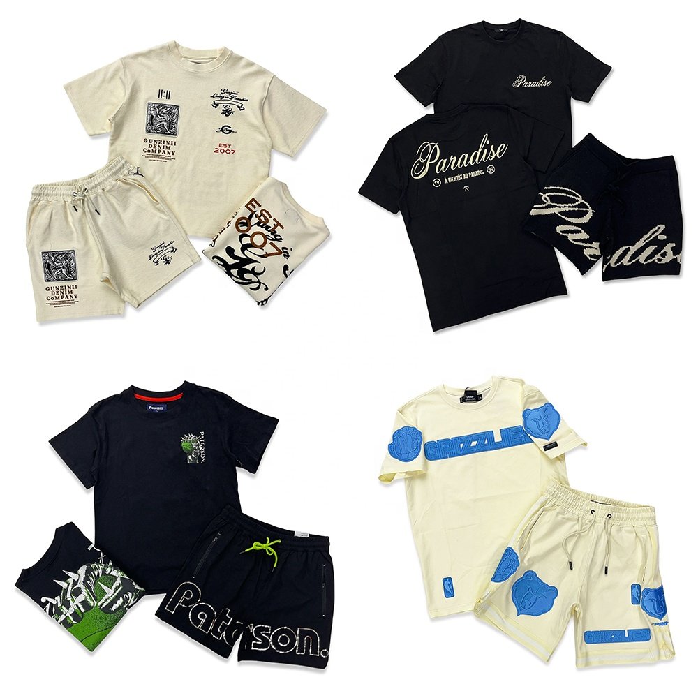 Dcy Men Two Piece Short Sets Street Wear,Men Summer Tshirt And Shirt Shorts Set Unisex,Custom Shorts And Shirt Set For Men
