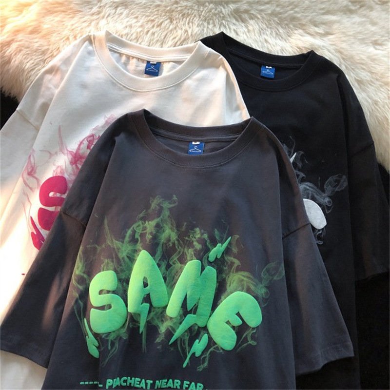 100% Cotton Plain Oversized Tshirt Heavy Weight Custom Foam 3d Logo Men Puff Print Tee T Shirt