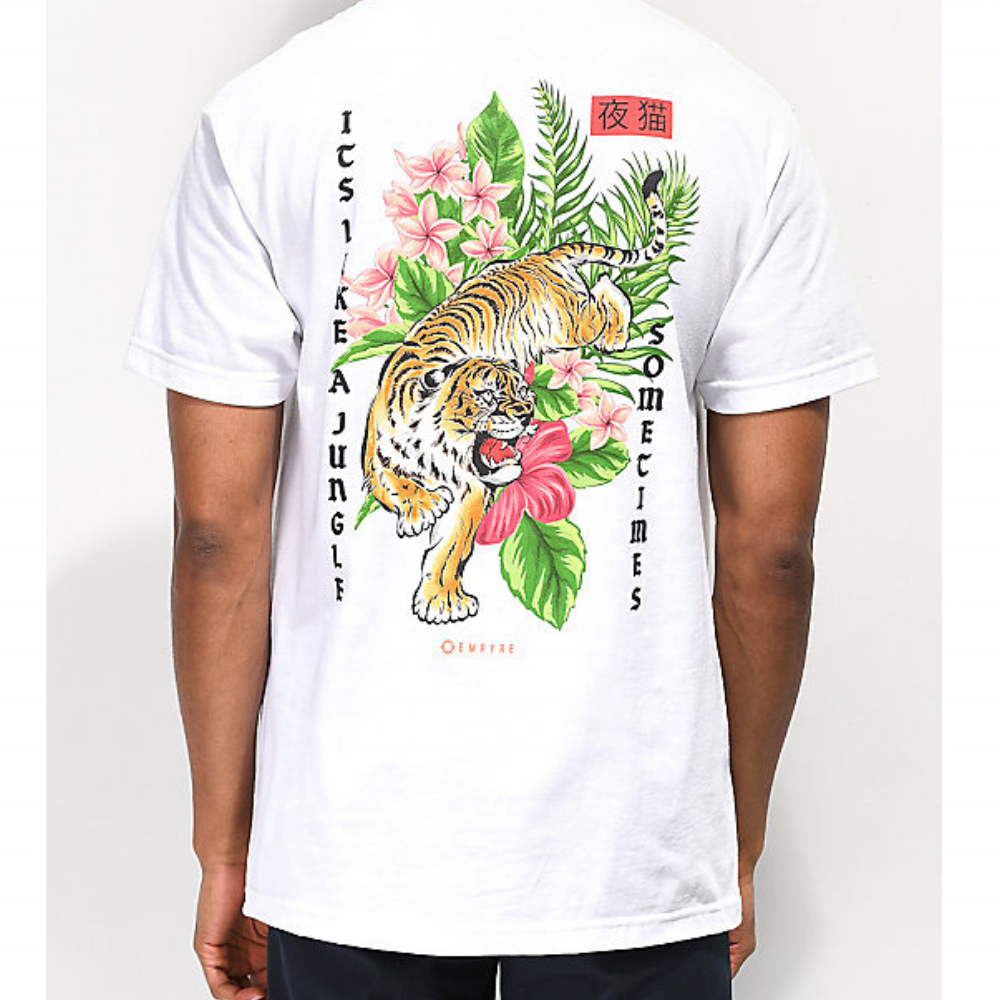 white t-shirt plain men's blank custom t shirts 200gsm with front back printing