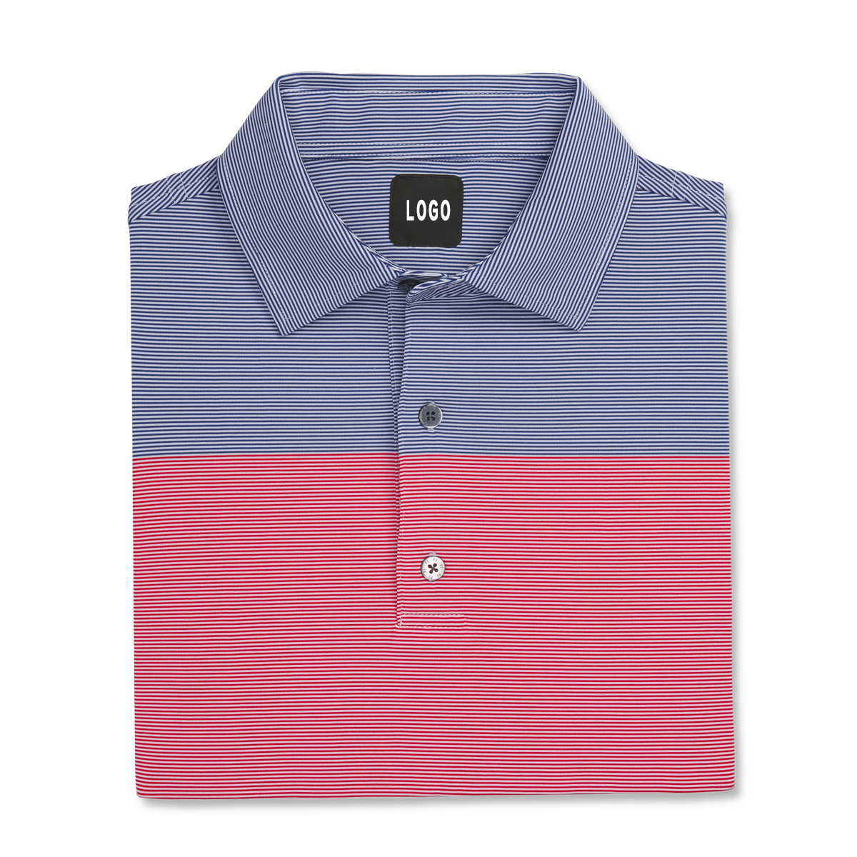Oem custom high quality oversized plus size men's printed t-shirt Golf wear horizontal striped polo shirt