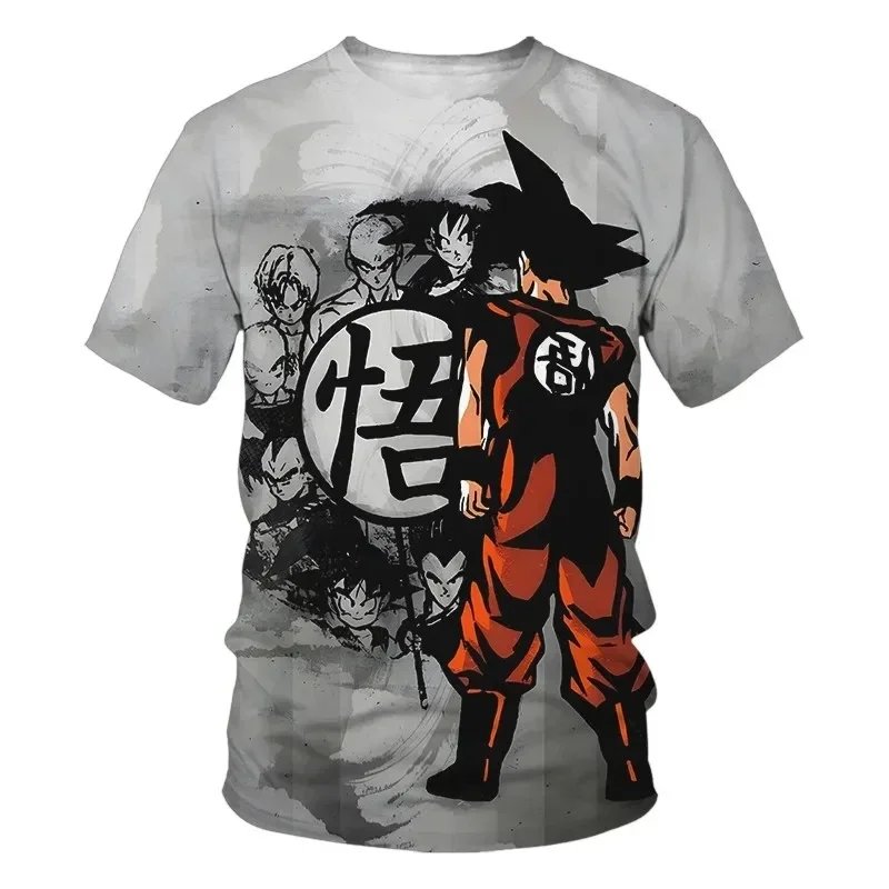 Gentleman New in Tops and T-shirts Short Sleeve Summer Anime Boy Clothes Dragonball 2024 Y2k Men's Clothing Shirt Tees