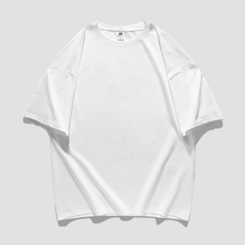 Custom Men's Heavyweight 100%Cotton Tee Shirt High Quality Plus Size White Blank Plain Sports Streetwear Shirt Manufacturer