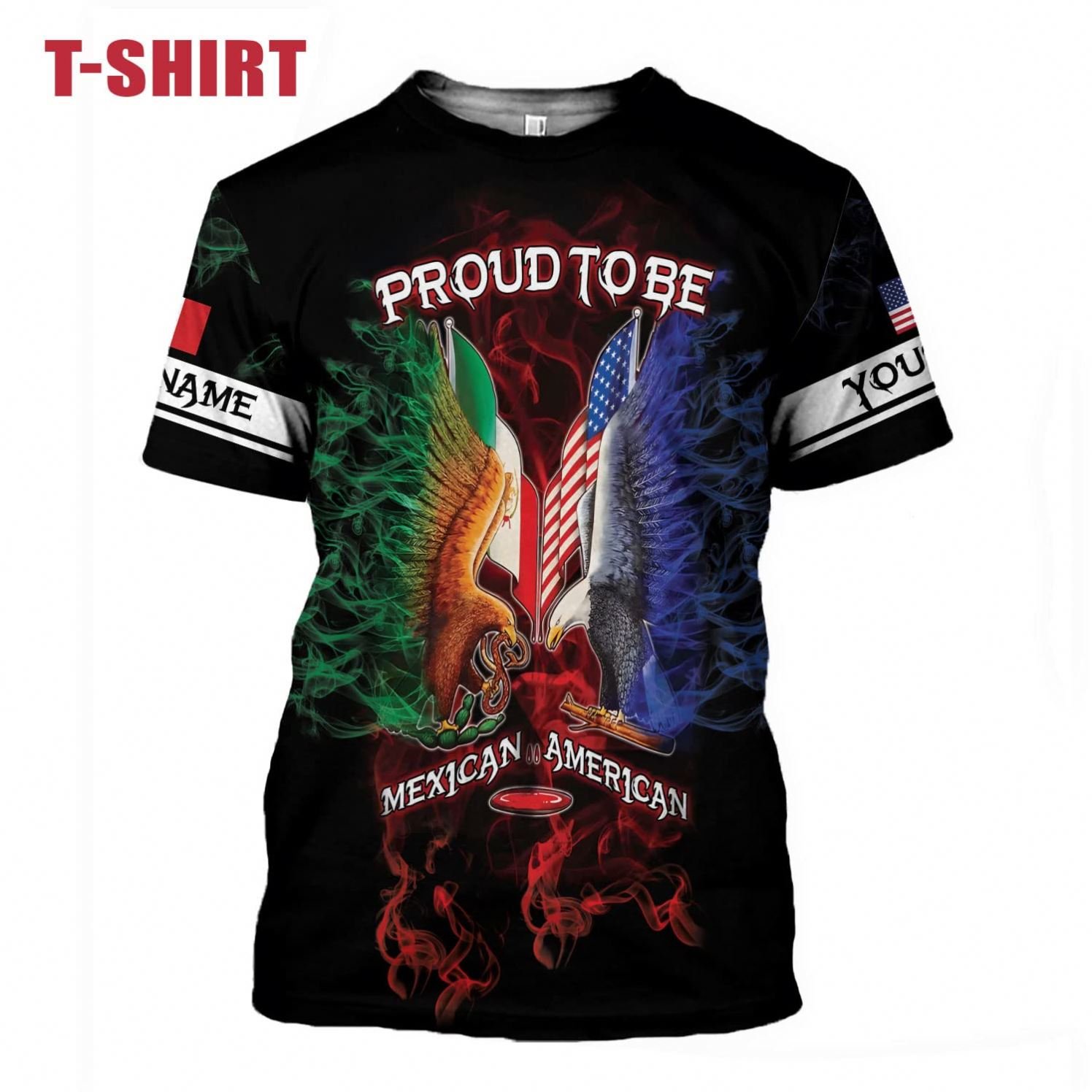 Sublimation Breathable Custom Design Tshirt Mexico Proud To Be Mexican American Combo T-shirt Luxury Gym T Shirt Cheap Wholesale