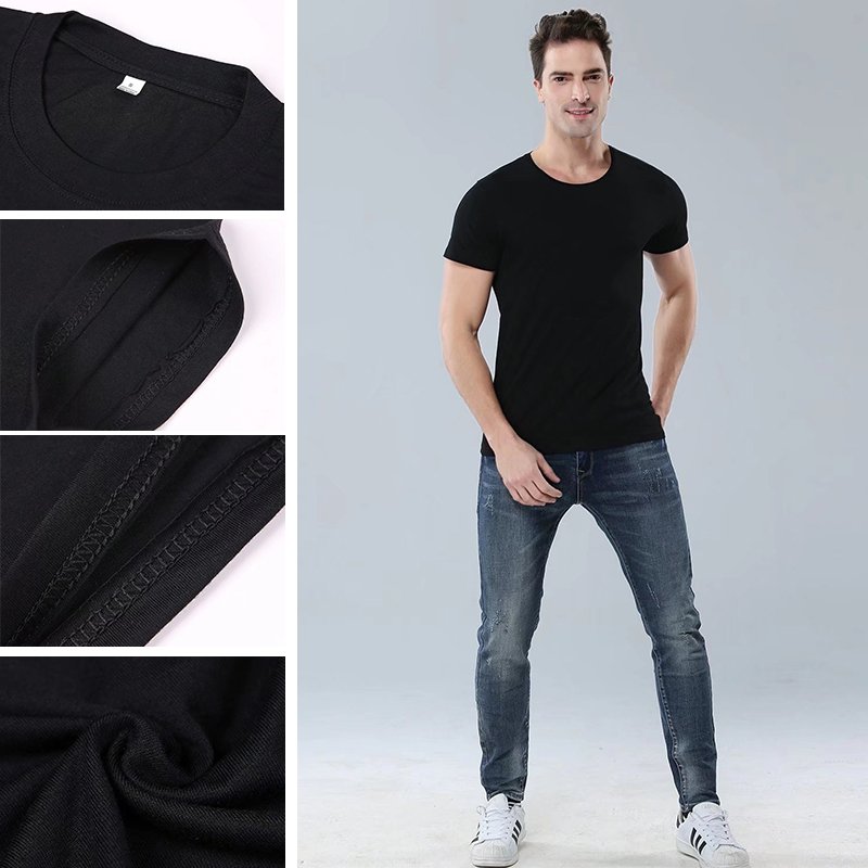 manufacturer custom high quality clothing men's t-shirts white t-shirt men's round-neck t-shirts
