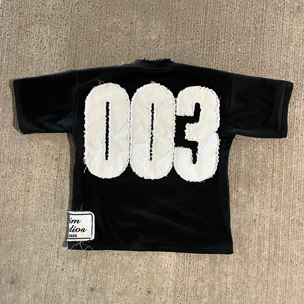Custom Men Drop Shoulder T-shirt Heavy Cotton Crew Neck Tee Oversized Applique Patch Embroidery Boxy Cropped T Shirt men