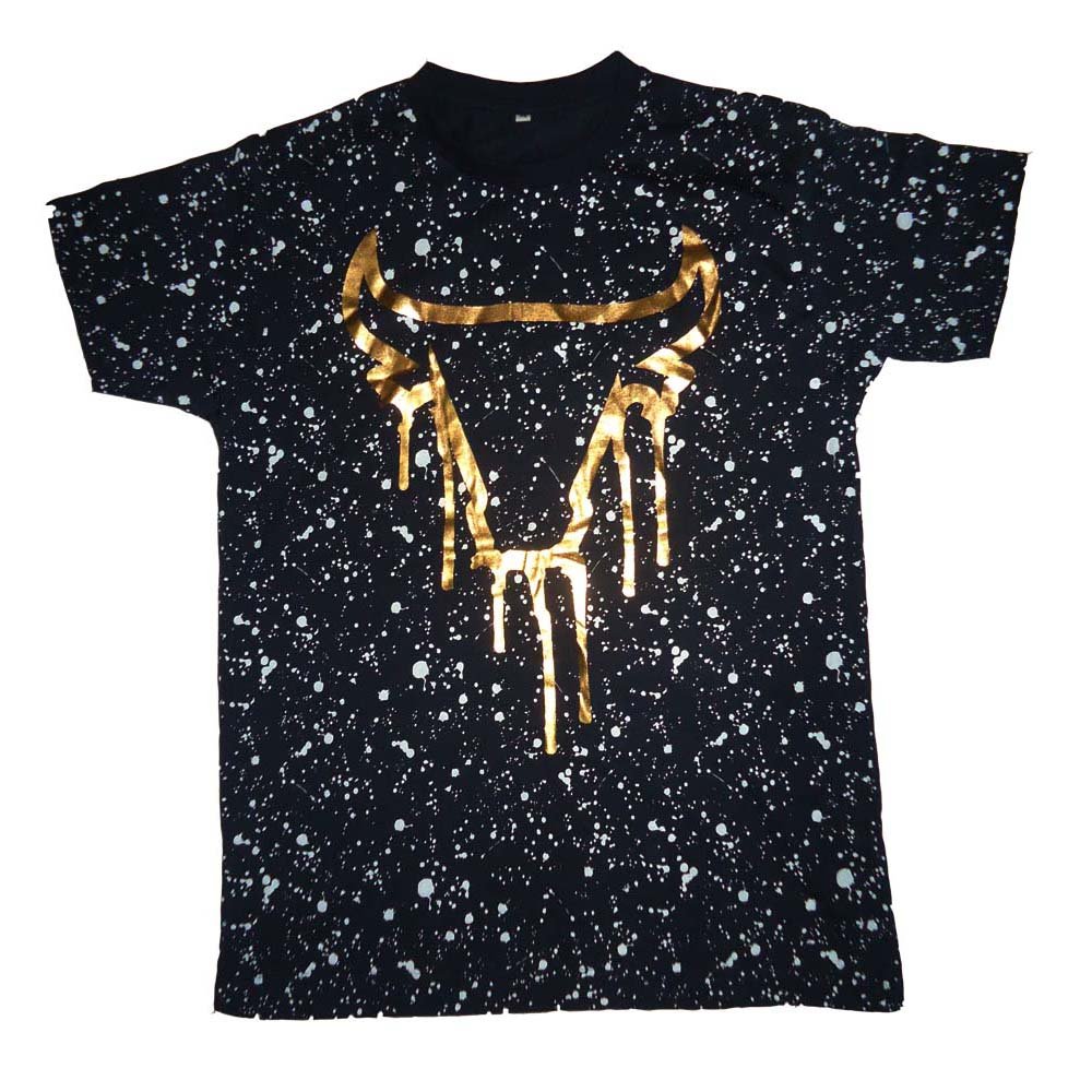 High quality most popular brand 100% cotton plain dyed foil print design Men's t Shirt