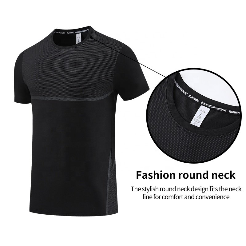 Custom Logo Sports Breathable Polyester Spandex Tops Men's T Shirt