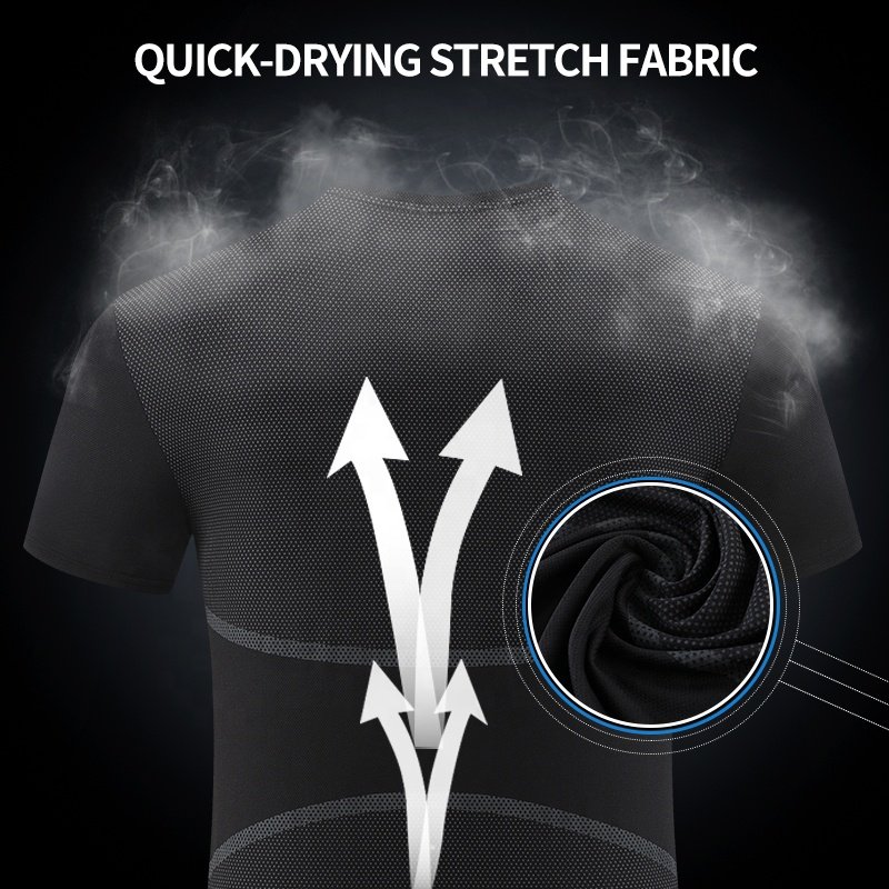 Custom Logo Sports Breathable Polyester Spandex Tops Men's T Shirt