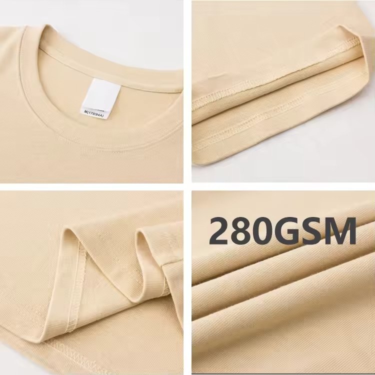High Quality 100% Cotton Custom Logo T Shirt For Men 280g Heavy Weight Oversized Tshirt Printing Men's T-shirts