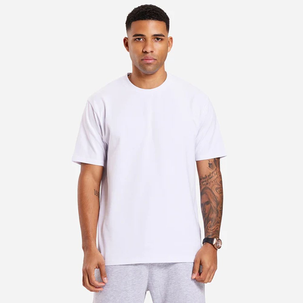 OEM Low moq blank t-shirt 180 gsm cotton oversize solid color Crewneck men's t-shirts with your logo