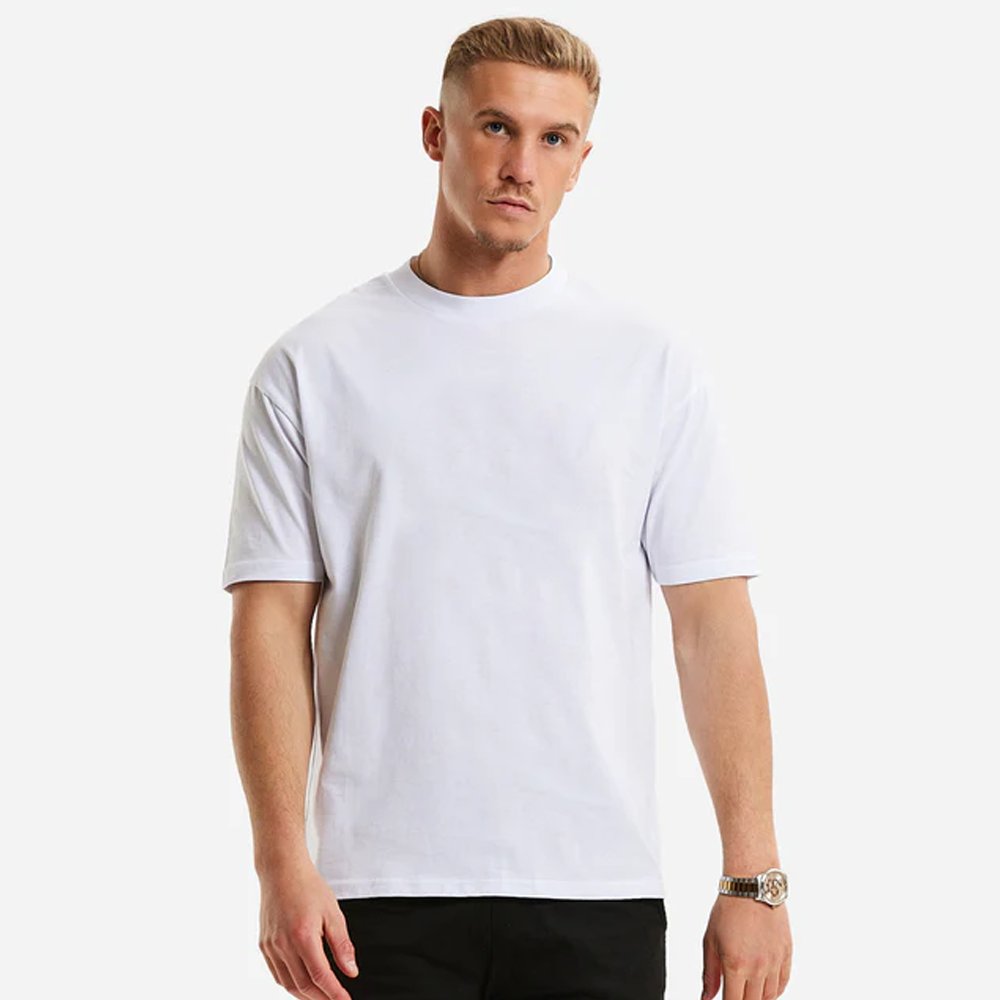 OEM Low moq blank t-shirt 180 gsm cotton oversize solid color Crewneck men's t-shirts with your logo