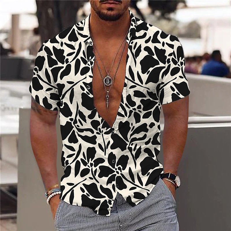 Shirt Coconut Tree 3d Print Male Shirt Party Beach Loose Hawaiian Shirt Man Clothing Casualshort Sleeves Tops