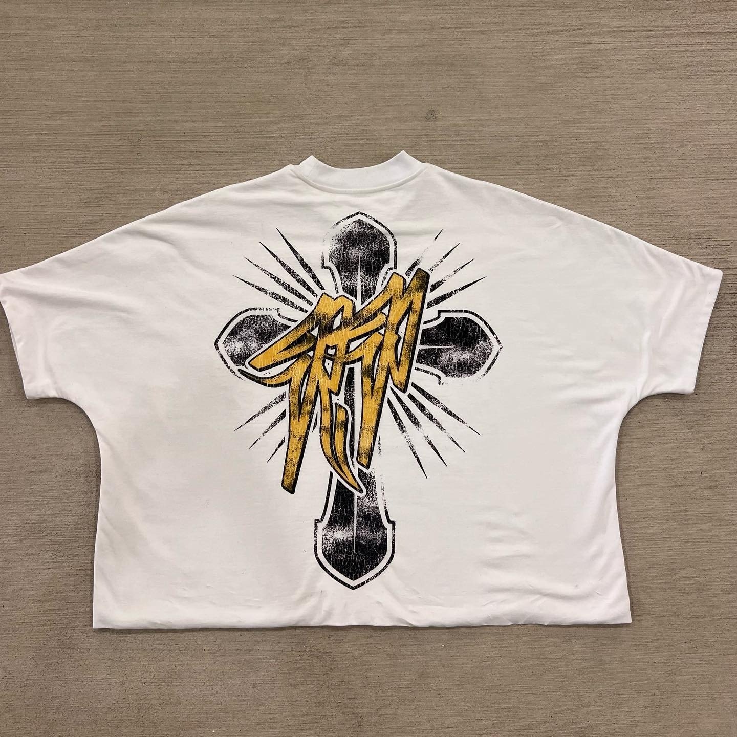 Custom LOGO oversized cropped tshirt Men's Boxy T-shirts Plain 300GSM Hearyweight Cotton DTG Boys cropped boxy t shirt men