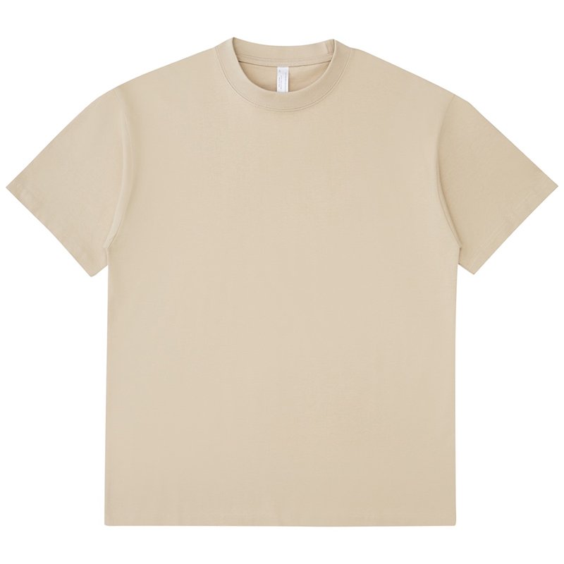 Mock Neck OverSize 100% Cotton Heavyweight Luxury Drop Shoulder 245GSM Blank T-shirt Custom High Quality Men T-shirt