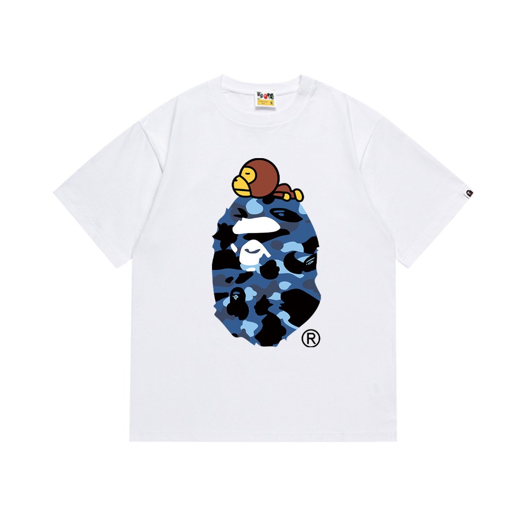 Top Quality luxury men's T-shirt Casual Short Sleeve oversize streetwear custom cotton vintage Ape Head bapees shirt