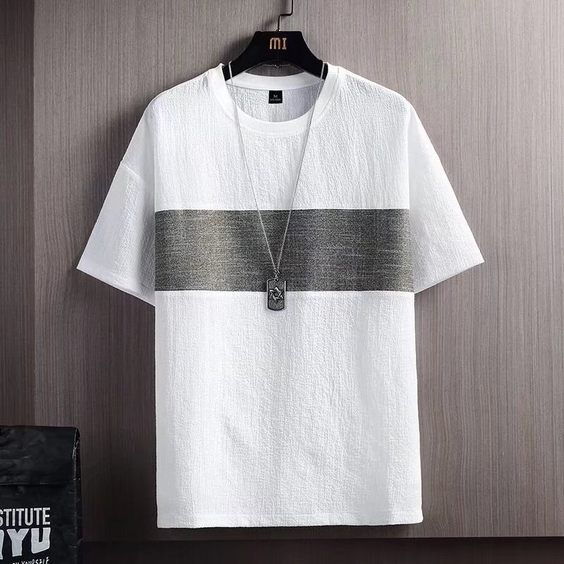 Summer short sleeve men Korean version of loose fashion trend color matching personality casual shirt