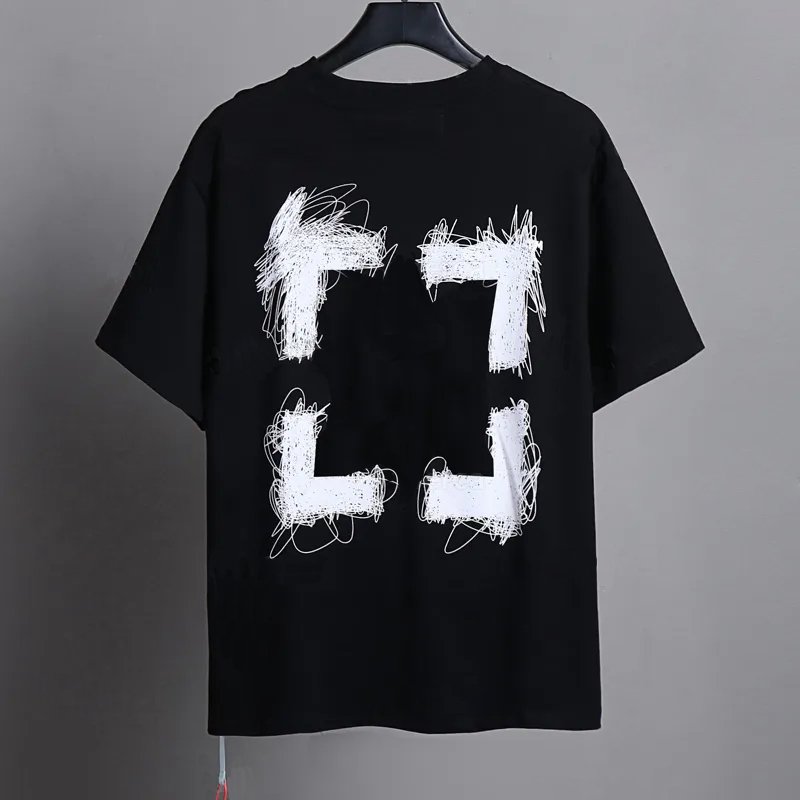 Fashion Mens T shirts designer Luxury offffes Letter Print Clothing White Women Loose Short Sleeve Tees Casual Cotton Men tshirt