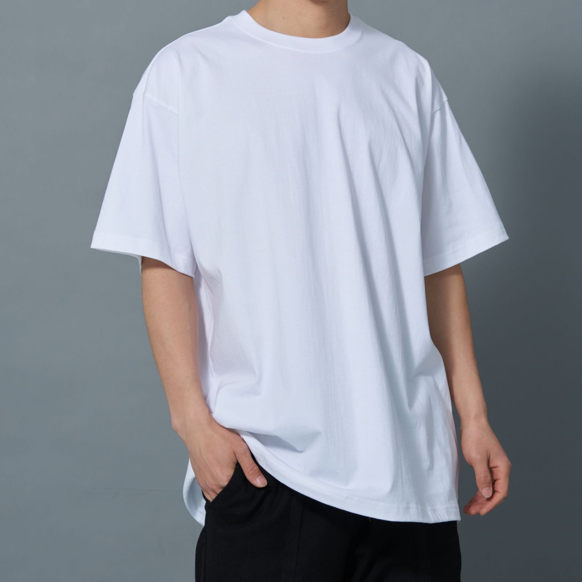 High Quality Custom Logo 100%Cotton Heavyweight Men's Blank T-shirts For Mens Golf Business Uniform Solid Color men t-shirts