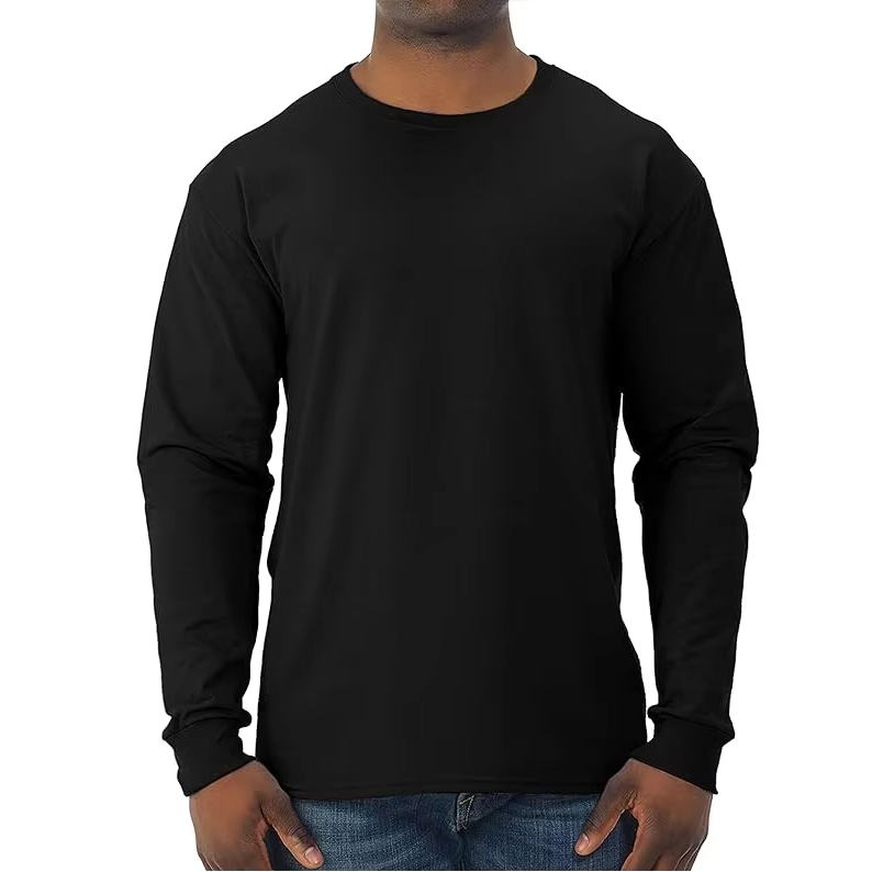 Classic Cotton Blend Long Sleeve Men's T-Shirt, Moisture Wicking, Anti-Odor, Custom Logo T-Shirt