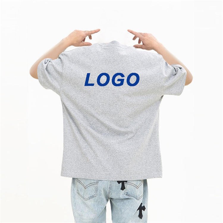 GINWEN OEM Wholesale Heavy Cotton Oversize Mock Neck High Quality Blank Plain Custom Graphic Logo Men T Shirt