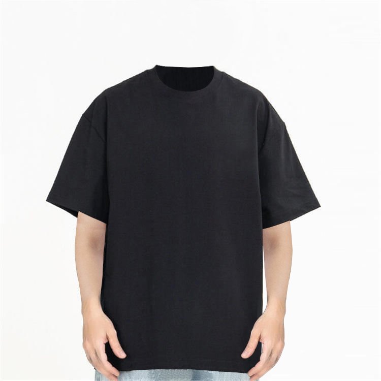 GINWEN OEM Wholesale Heavy Cotton Oversize Mock Neck High Quality Blank Plain Custom Graphic Logo Men T Shirt