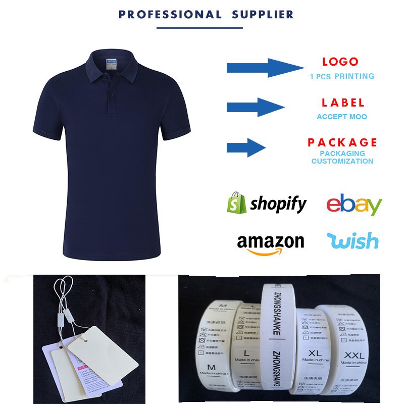 Breathable sweatabsorbing lapel Polo Shirt Embroidery print custom design multi-color blank men's sports T-shirt
