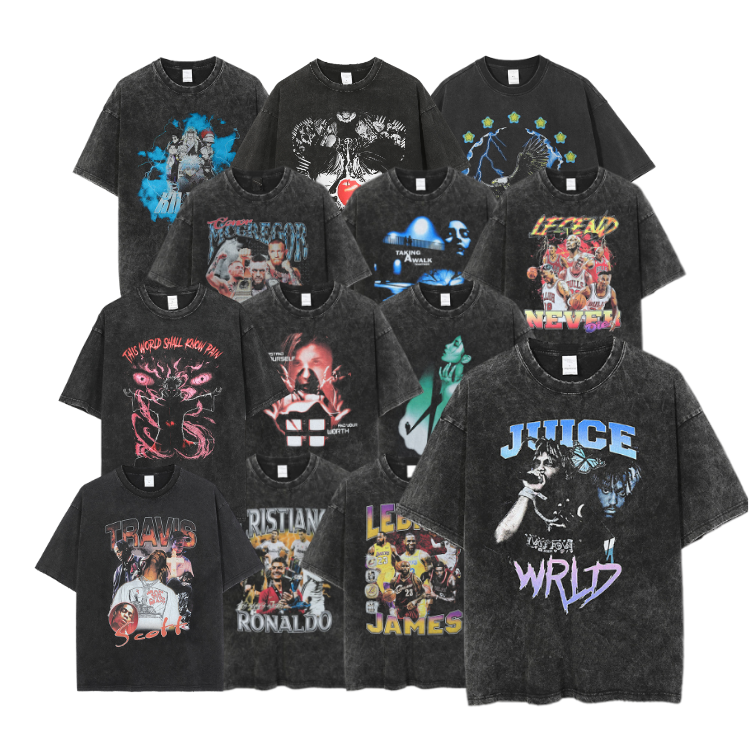 Wholesale Men's T-shirt High Quality Oversize Heavy Weight Custom T-shirt Solid Color 100% Cotton Printing Men's T-shirt