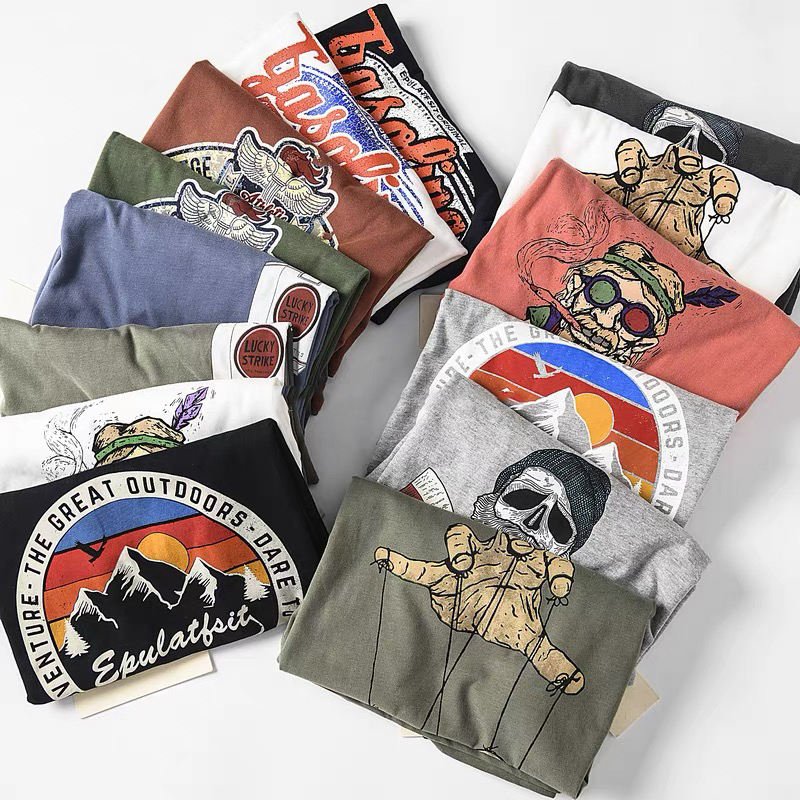 Wholesale Men's T-shirt High Quality Oversize Heavy Weight Custom T-shirt Solid Color 100% Cotton Printing Men's T-shirt