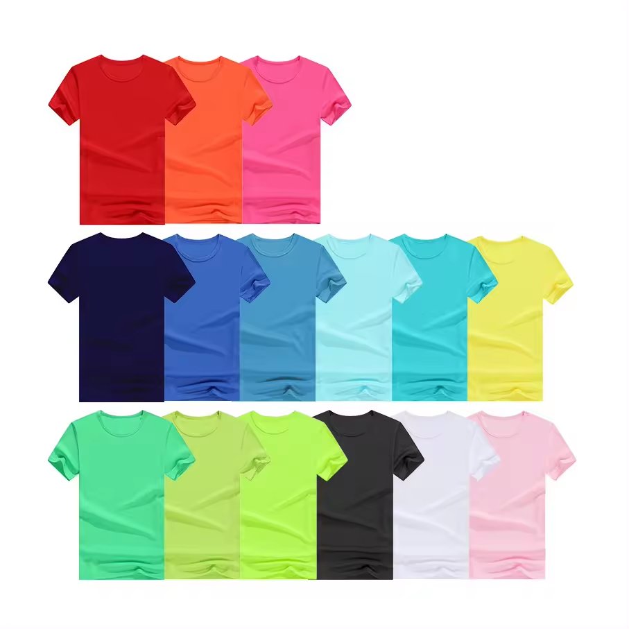 Wholesale 100% Polyester Marathon Sports Men's Short Sleeve Blank T-Shirt Custom Logo Quick Dry Jersey Cheap Blank Plain T-Shirt
