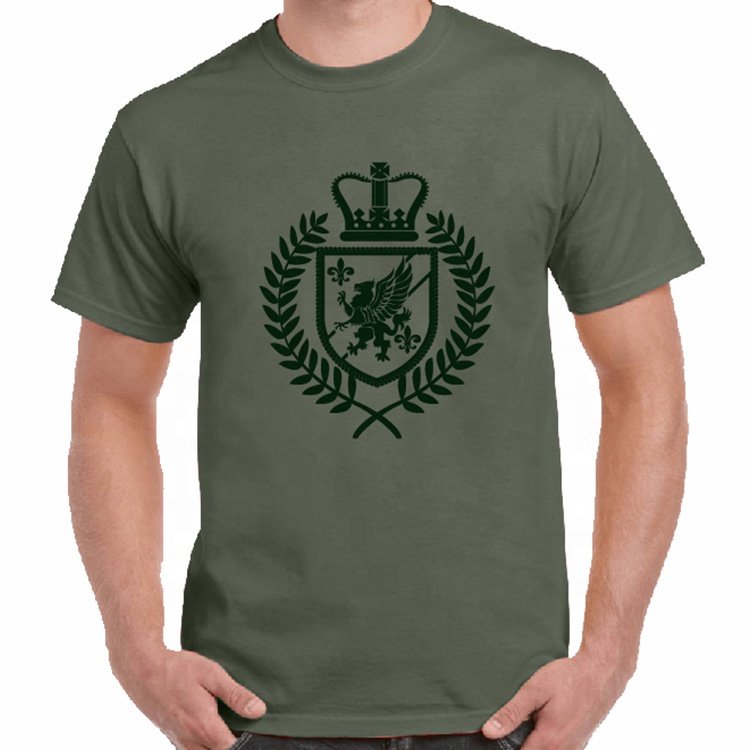 Customized new pattern flocking print design high quality men's t-shirt