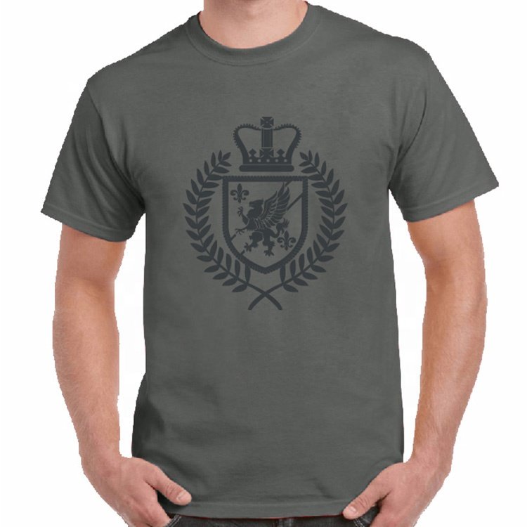 Customized new pattern flocking print design high quality men's t-shirt