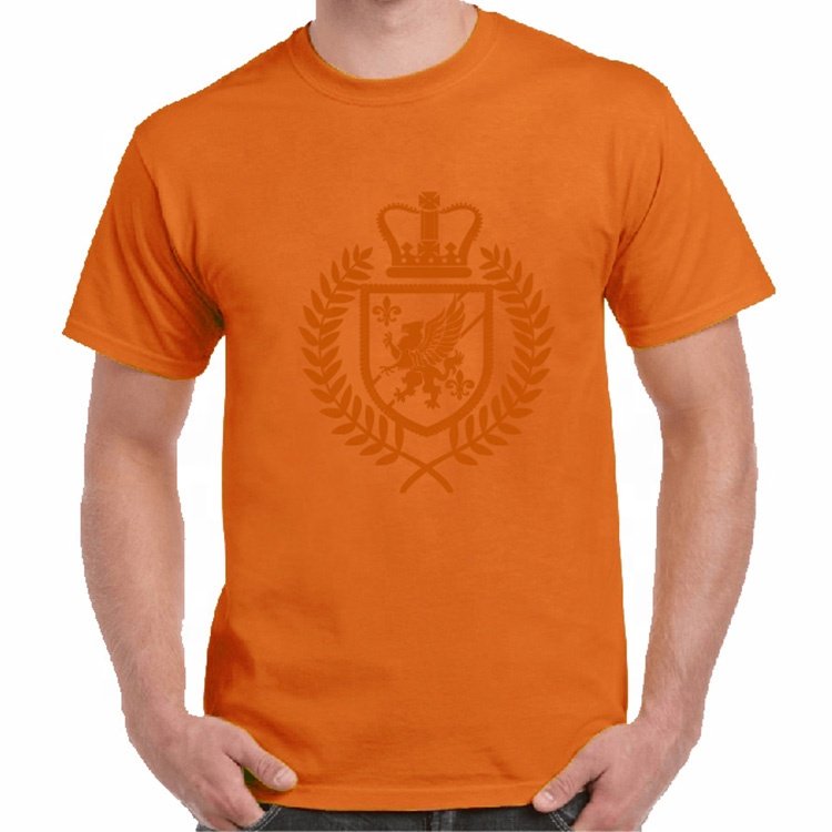 Customized new pattern flocking print design high quality men's t-shirt