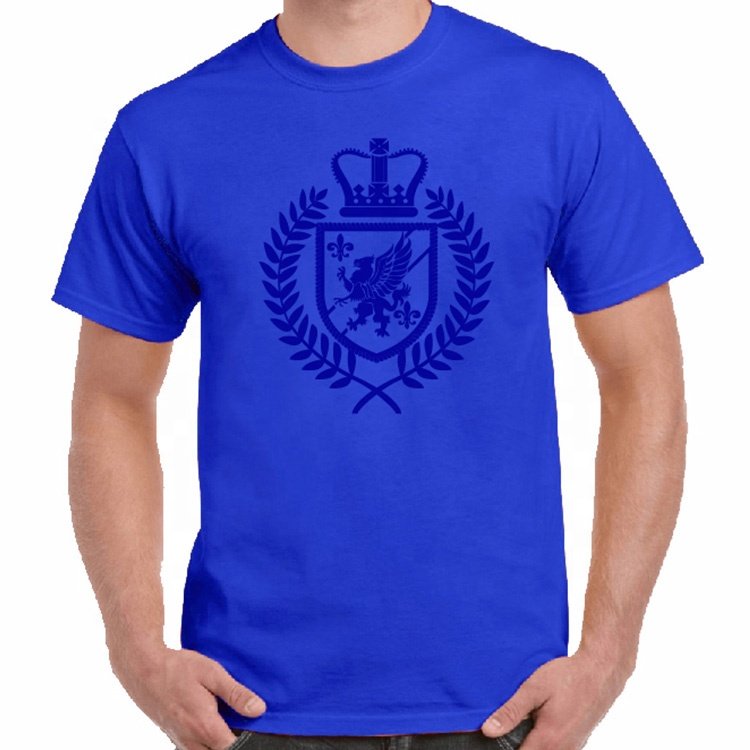 Customized new pattern flocking print design high quality men's t-shirt