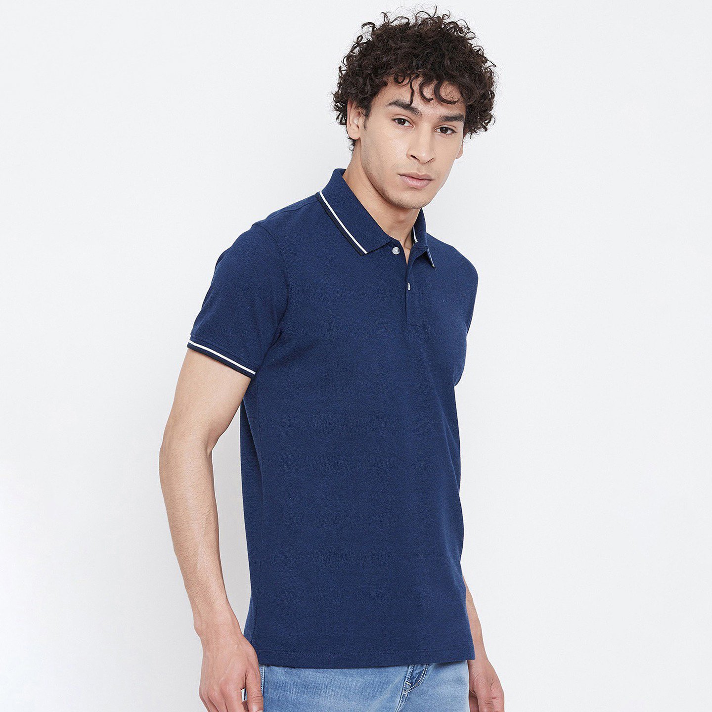 High Quality Men's Polo Shirts Blue Cotton Short Sleeve Embroidery Wholesale Solid Print Design Knitted Fabric