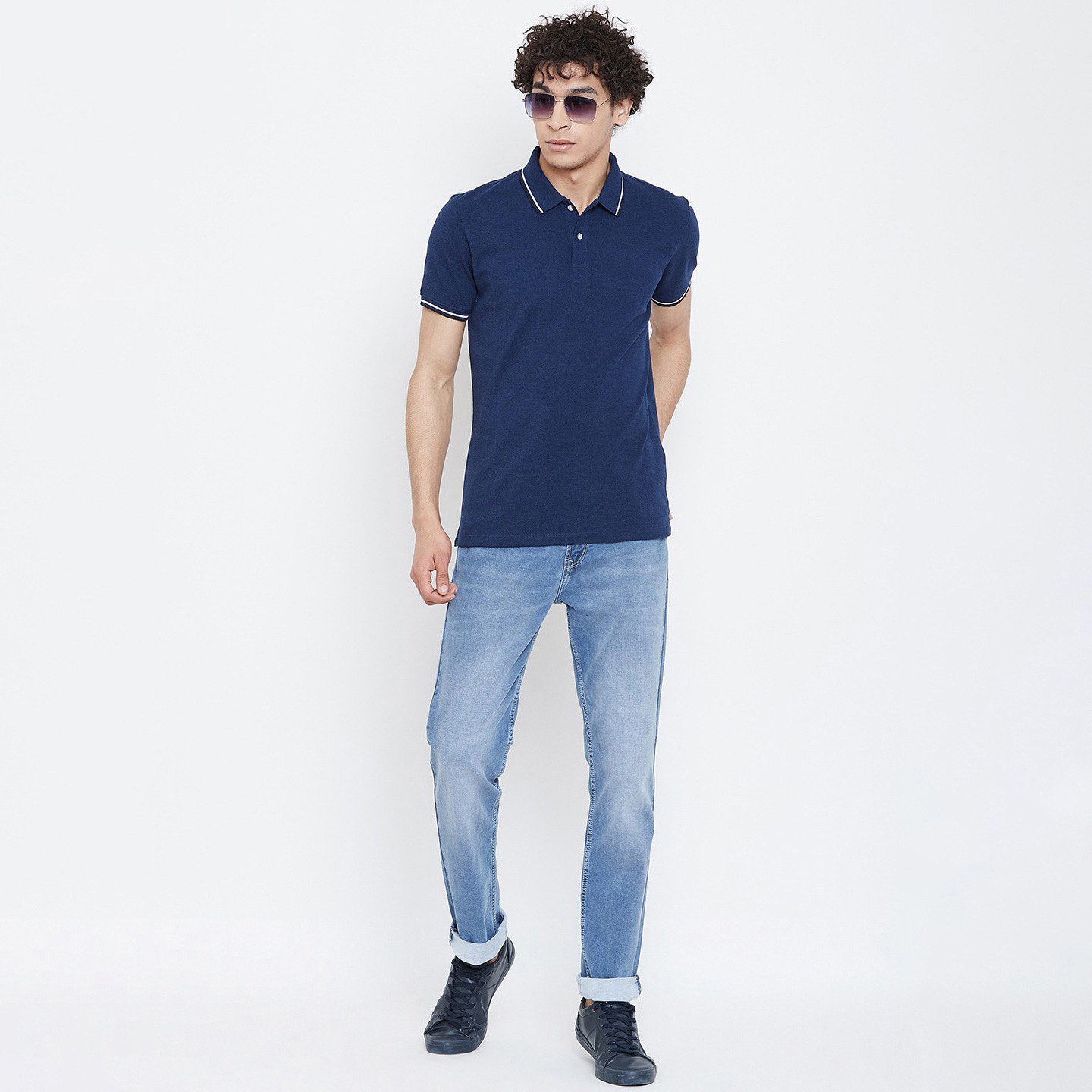 High Quality Men's Polo Shirts Blue Cotton Short Sleeve Embroidery Wholesale Solid Print Design Knitted Fabric