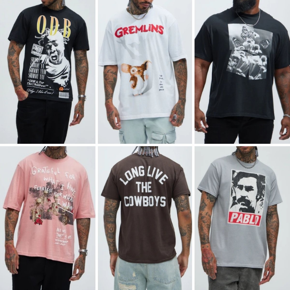 Wholesale men's pure cotton printed t-shirts Fashion t-shirts Men's t-shirts Random shipment