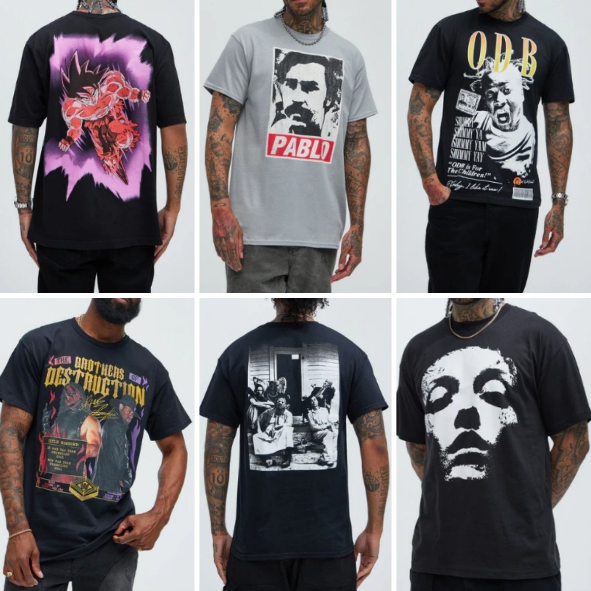 Wholesale men's pure cotton printed t-shirts Fashion t-shirts Men's t-shirts Random shipment