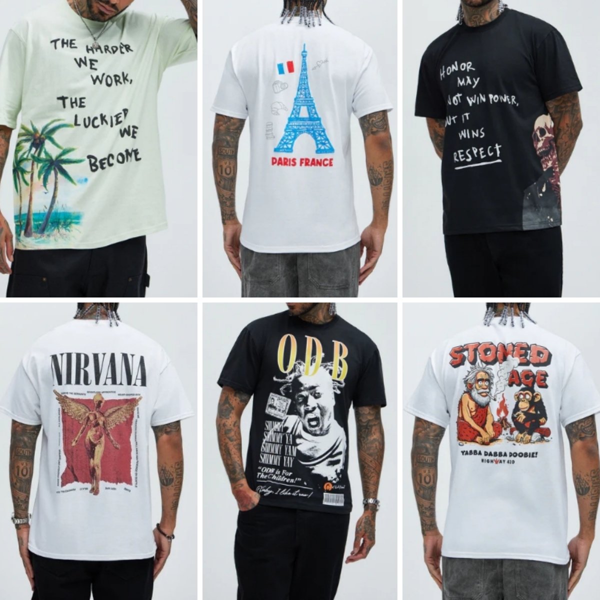 Wholesale men's pure cotton printed t-shirts Fashion t-shirts Men's t-shirts Random shipment