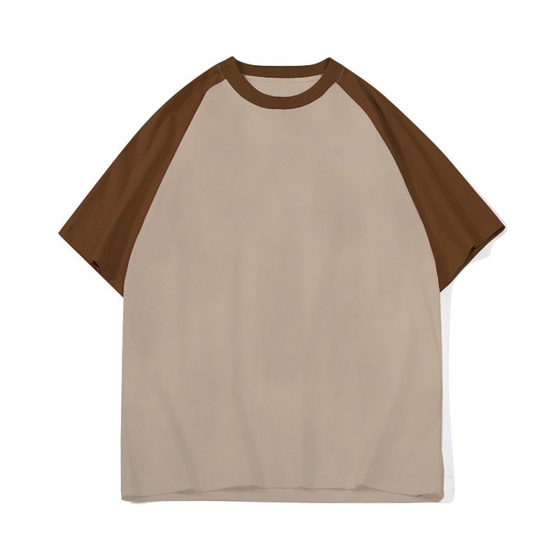 Custom Logo Men's T-Shirts Cotton Streetwear Raglan Sleeve T-Shirt Trendy Men's T-Shirts with Comfortable Fit