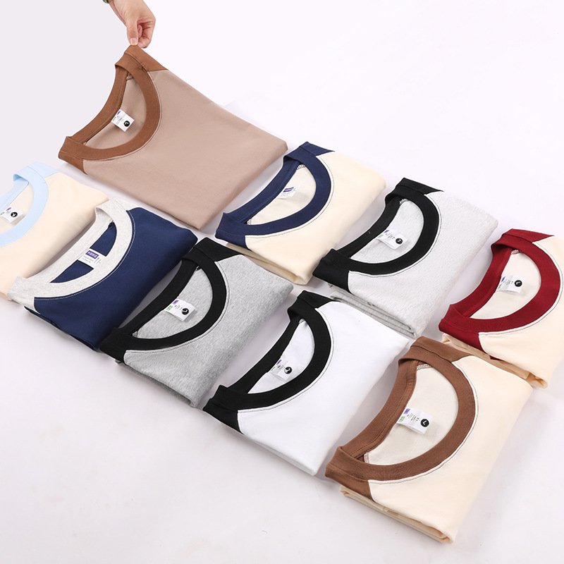 Custom Logo Men's T-Shirts Cotton Streetwear Raglan Sleeve T-Shirt Trendy Men's T-Shirts with Comfortable Fit