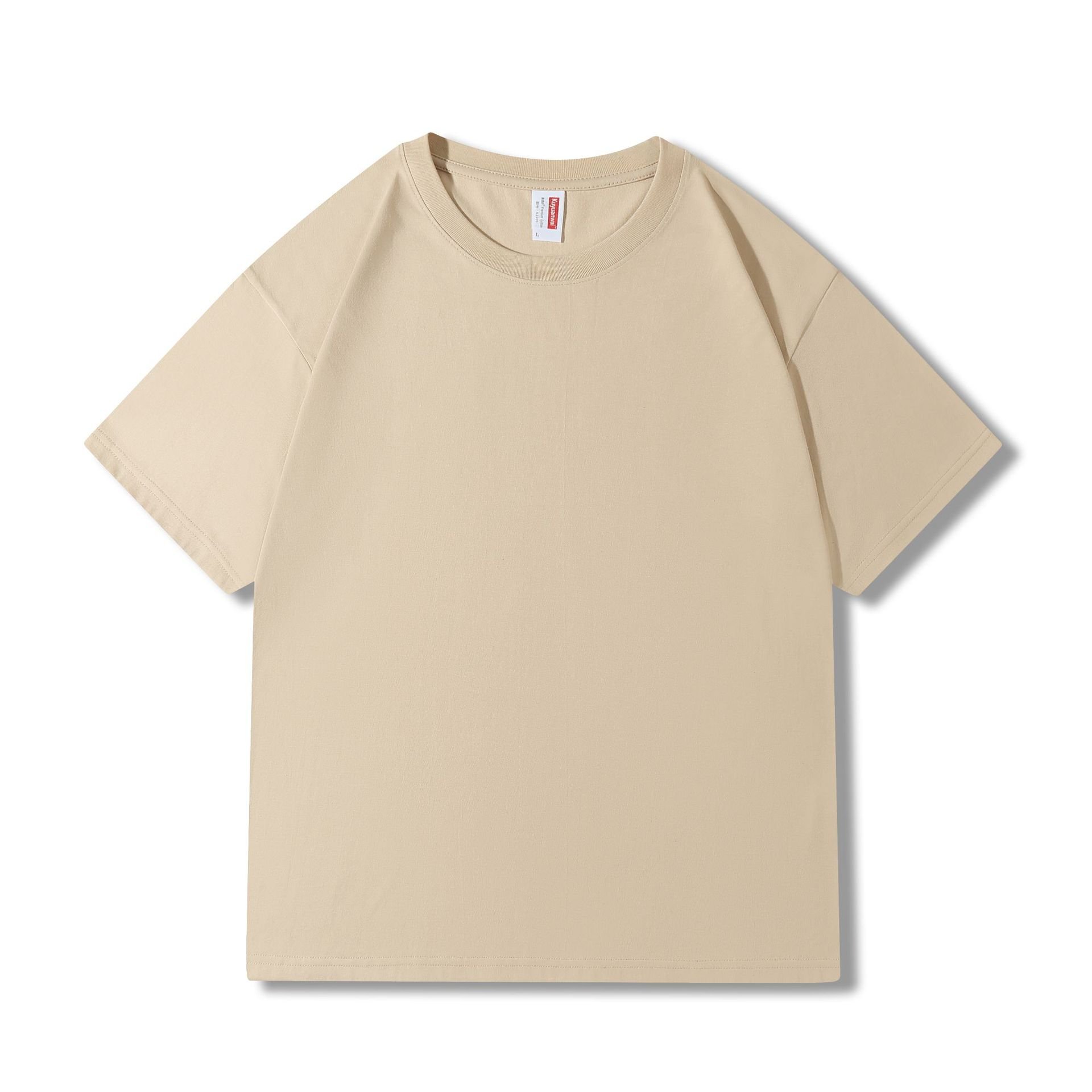 210g combed cotton solid color pure cotton round neck short sleeve custom printed for men's T-shirt